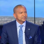 Democratic Republic of Congo politician and businessman Moise Katumbi speaking during a television interview recently.