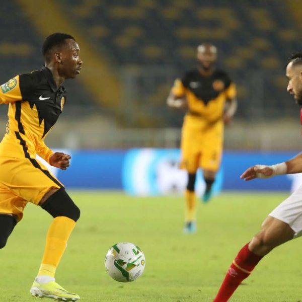 Kaizer Chiefs star Khama Billiat negotiates his way past Al Ahly player Ali Maaloul during a CAF Champions League match between Kaizer Chiefs and Al Ahly.