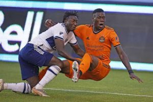 Home 8 Teenage Hadebe in action for Houston Dynamo in the Major League Soccer in the United States.