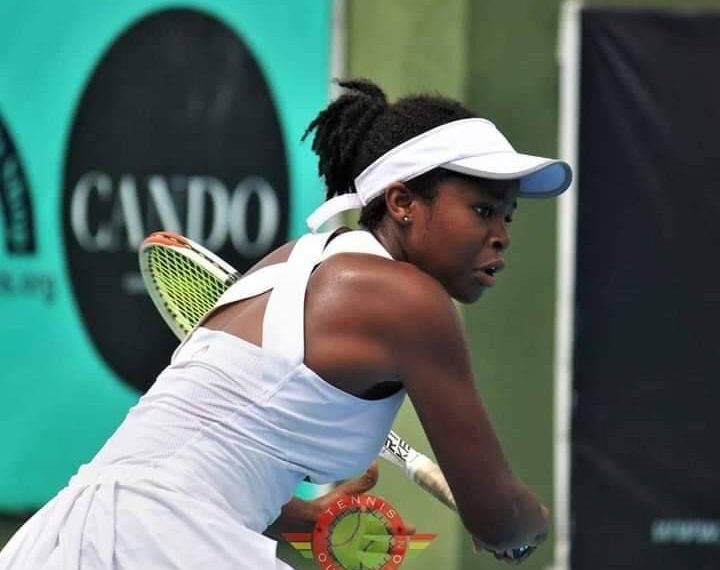 Zimbabwe tennis sensation Sasha Chimedza in action.