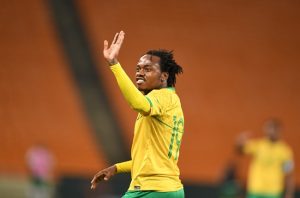 Bafana Bafana striker Percy Tau against Morocco