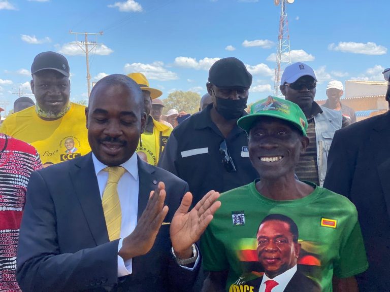 Panicking Zanu PF bans Chamisa’s Marondera rally 9 CCC President Nelson Chamisa and Zanu PF supporter in Gokwe