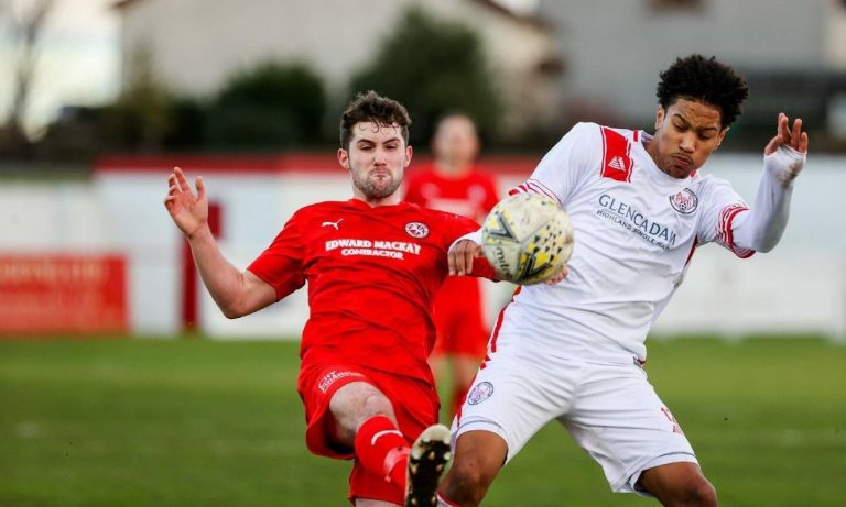 Seth Patrick (in white) has been in prolific form for Brechin City