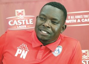 Philani Ncube also known as Beefy addressing the press after a Zimbabwe Premier League match