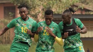 Zimbabwe international Tino Kadewere, Teenage Hadebe and David Moyo