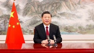 China supreme leader Xi Jinping addressing the nation on important policy issues.