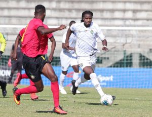 Tatenda Tavengwa in action for Zimbabwe at COSAFA Cup 2022