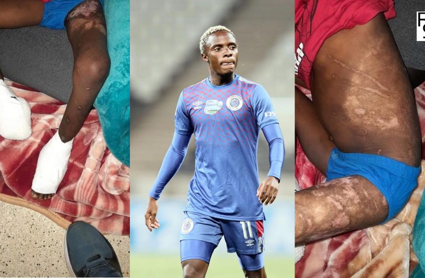 SuperSport United player Kuda Mahachi and insert pictures of amputated son Diego