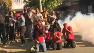 Namibia Economic Freedom Fighters demonstrating in China Town