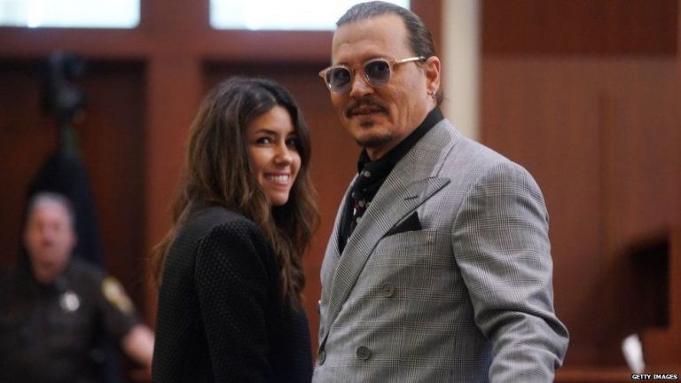 Johnny Depp in court during a case against former wife Amber Heard