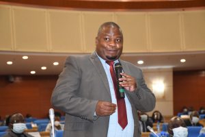 Leader of Opposition Kondwani Nankhumwa poses a Question to President Lazarus Chakwera in Parliament