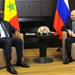 African Union chief Macky Sall during talks in Russia with President Vladimir Putin
