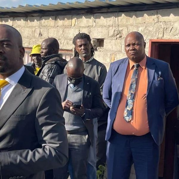Home 2 Citizens Coalition for Change leader Nelson Chamisa addressing mourners at the funeral of murdered party activist Moreblessing Ali