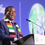 President Emmerson Mnangagwa addressing delegates at the COP26 Climate Change Conference in Glasgow, Scotland.