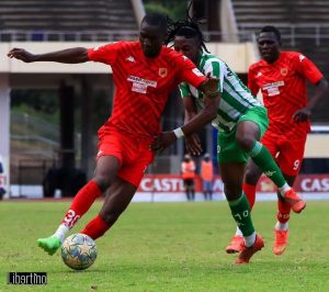 CAPS United playing against Black Rhinos in a league match at the National Sports Stadium.
