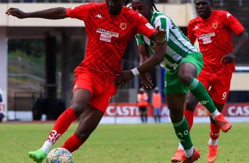 CAPS United playing against Black Rhinos in a league match at the National Sports Stadium.