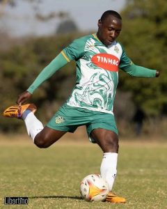 Home 7 Simba Bhora defender Hardlife Zvirekwi playing against Golden Eagles FC in a Northern Region Soccer League encounter.