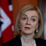 Liz Truss, Foreign Secretary of Great Britain, speaks during the ministerial consultations between Australia and Great Britain. The Australian and UK defense and foreign ministers will meet for the first time since the outbreak of the pandemic.