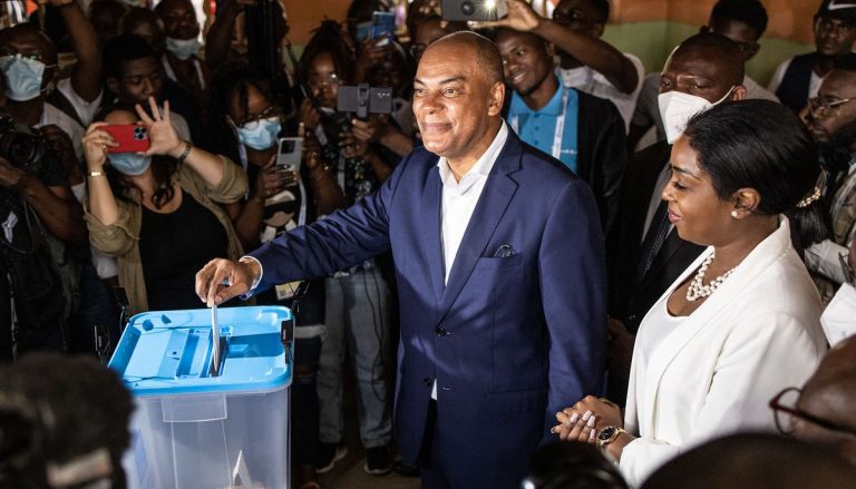 Angola opposition leader Adalberto Costa Junior casts his ballot at a polling station in Luanda on August 24.