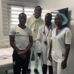 Chipolopolo captain Enock Mwepu being discharged from the Polyclinique Pasteur de Bamako