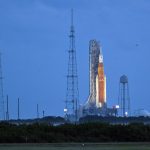NASA's next-generation moon rocket, the Space Launch System (SLS) with the Orion crew capsule perched on top, stands on launch complex 39B as it is prepared for launch for the Artemis 1 mission at Cape Canaveral, Florida, U.S. September 3, 2022.