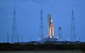 Home 5 NASA's next-generation moon rocket, the Space Launch System (SLS) with the Orion crew capsule perched on top, stands on launch complex 39B as it is prepared for launch for the Artemis 1 mission at Cape Canaveral, Florida, U.S. September 3, 2022.