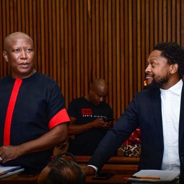 Home 128 EFF CIC Julius Malema and Head of Political Education Dr Mbuyiseni Ndlozi and the Officials of the EFF at the Randburg Magistrates Court.