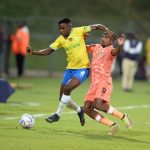 Teboho Mokoena in action as Mamelodi Sundowns lost to rivals SuperSport United 2-1 in the DStv Premiership match played at Lucas Moripe Stadium on Friday night.