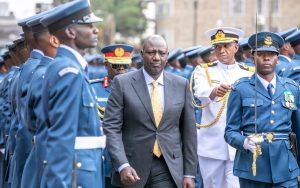 President William Ruto inspecting the Guard of Honour during the official opening of the 13th Parliament, The Parliament of Kenya, Nairobi on Thursday 29th September 2022.