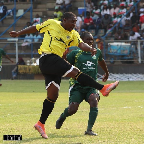Home 129 Golden Eagles player Chris Samakweri in action during the Axis Super 8 Cup final 2-0 win over rivals Simba Bhora at Rufaro stadium on 22nd October 2022.