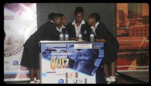 Home 6 Dominican Convent High School Bulawayo students during the Pool C edition of the Capital Markets High School Quiz Competition