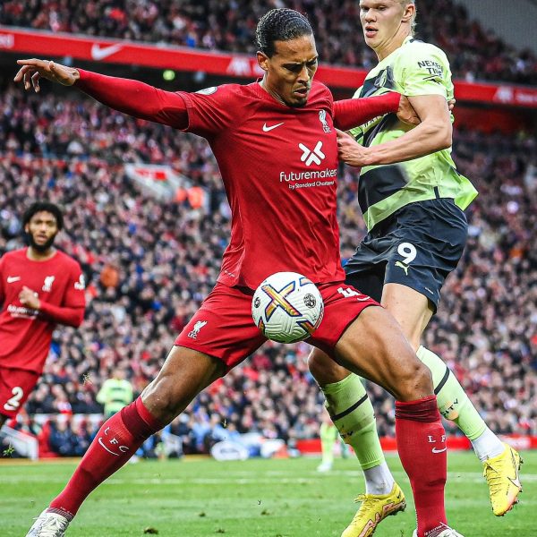 Home 165 Liverpool defender Virgil van Dijk kept EPL runaway top scorer Erling Haaland under check during the 1-0 win over Manchester City at Anfield on Sunday, 16th October 2022.