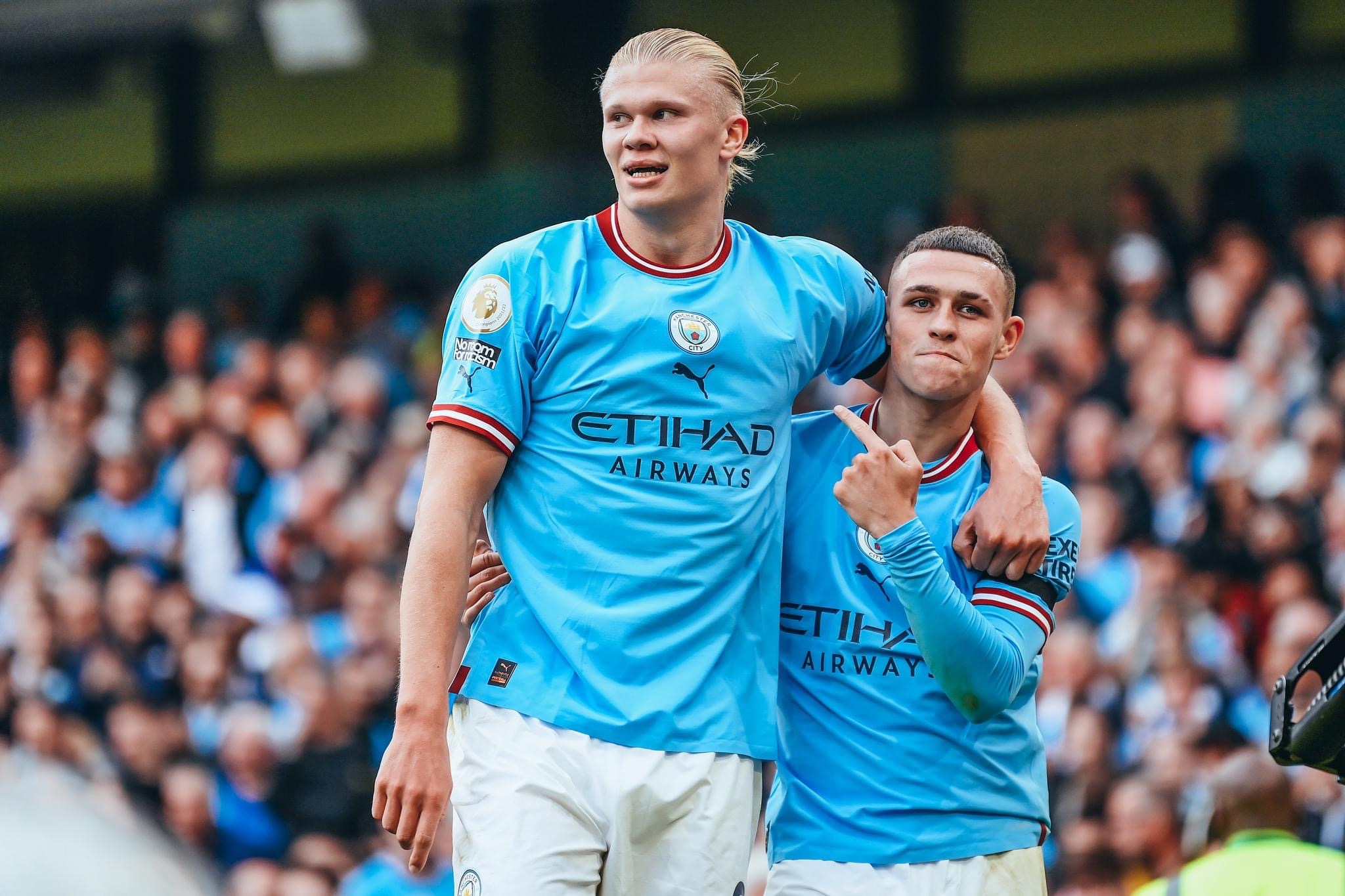 Erling Haaland and Phil Foden both scored hat-tricks as Manchester City beat sworn rivals Manchester United 6-3 on Sunday.