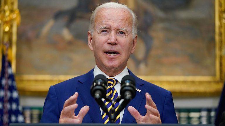 United States President Joe Biden during an address to the state.