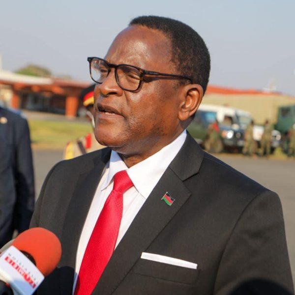 Home 129 Malawi leader Lazarus Chakwera speaking to the media after returning from the United Nations General Assembly weeks after the end of the summit.