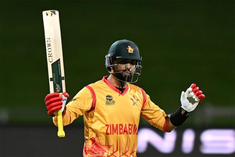 Highly rated batsman Sikandar Raza top scored with 82 runs (48 balls) in the ICC T20 World Cup match between Zimbabwe and Ireland on Monday, 17th October 2022.