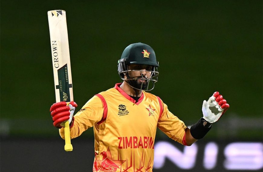 Highly rated batsman Sikandar Raza top scored with 82 runs (48 balls) in the ICC T20 World Cup match between Zimbabwe and Ireland on Monday, 17th October 2022.