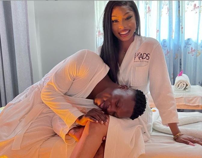 Chillspot Records producer Rodger Tafadzwa Kadzimwe popularly known as DJ Levels during happy times with girlfriend Shashl, real name Ashley Moyo before their intimate bedroom tape with the singer leaked.
