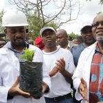 Zimbabwe opposition leader Nelson Chamisa during a tree planting ceremony in Norton on 1st December 2018.