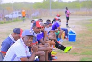 Home 5 Sua Flamingoes coach Rahman Gumbo following the proceedings from the touchline during a Botswana Premier League match on Wednesday 1st December 2021.