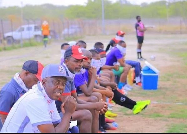Home 164 Sua Flamingoes coach Rahman Gumbo following the proceedings from the touchline during a Botswana Premier League match on Wednesday 1st December 2021.