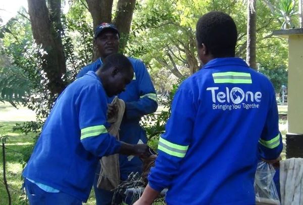 Home 26 A file photo of TelOne engineers at work.