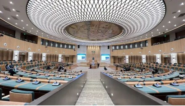 President Emmerson Mnangagwa officially opened the Zimbabwe parliament building in Harare, Zimbabwe, on Nov. 23, 2022. The new parliament building that was constructed through a Chinese grant.