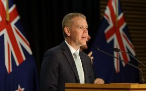 Home 7 New Zealand's Prime Minister Chris Hipkins speaks to the media during his first official post cabinet press conference at Parliament in Wellington on 25 January 2023.