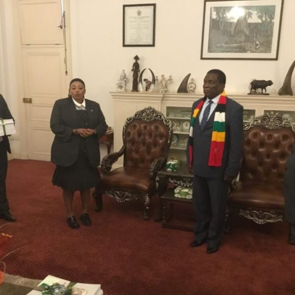 Home 143 ZEC boss Priscilla Chigumba presenting delimitation report to President Mnangagwa on December 26, 2022