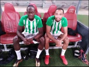 United Kingdom based stars Brendan Galloway and David Moyo after turning up for their first training session for Zimbabwe national team.