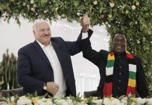 Belarus President Alexander Lukashenko and Zimbabwean President Emmerson Mnangagwa during the former's three day state visit to Harare.