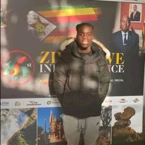 English League One side Gillingham FC midfielder Gerald Sithole at the Zimbabwe Embassy in United Kingdom.