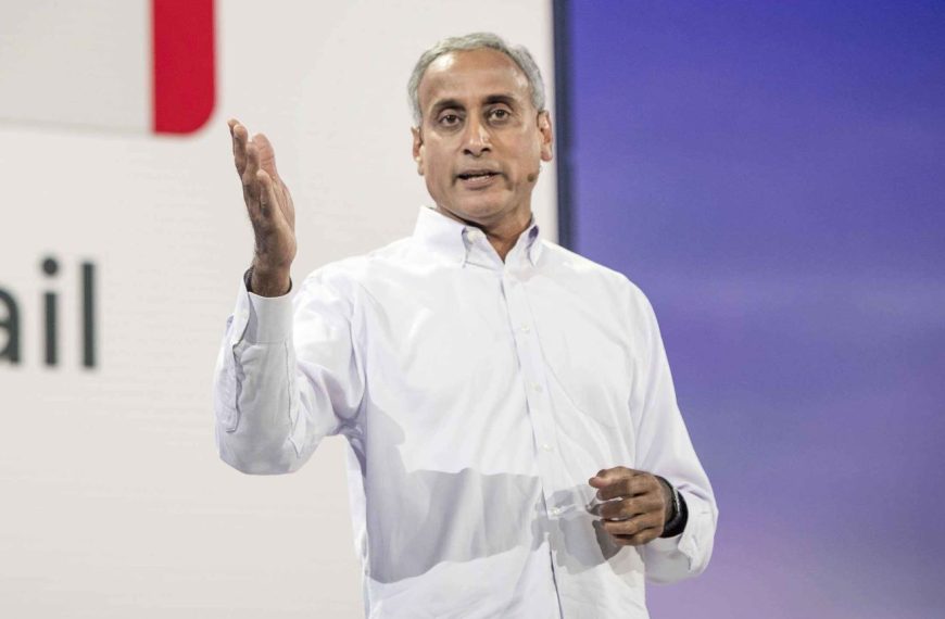 Prabhakar Raghavan, of Google Inc., speaks during the company's Cloud Next '18 event in San Francisco, California, July 24, 2018.