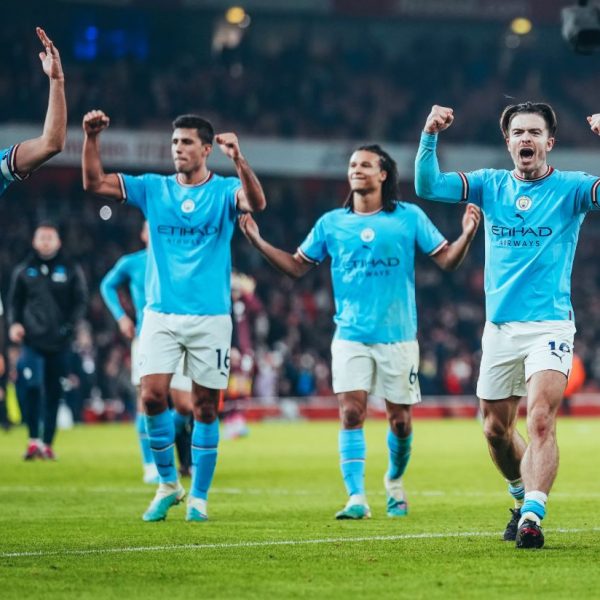 Man City destroy poor Arsenal to go top of league